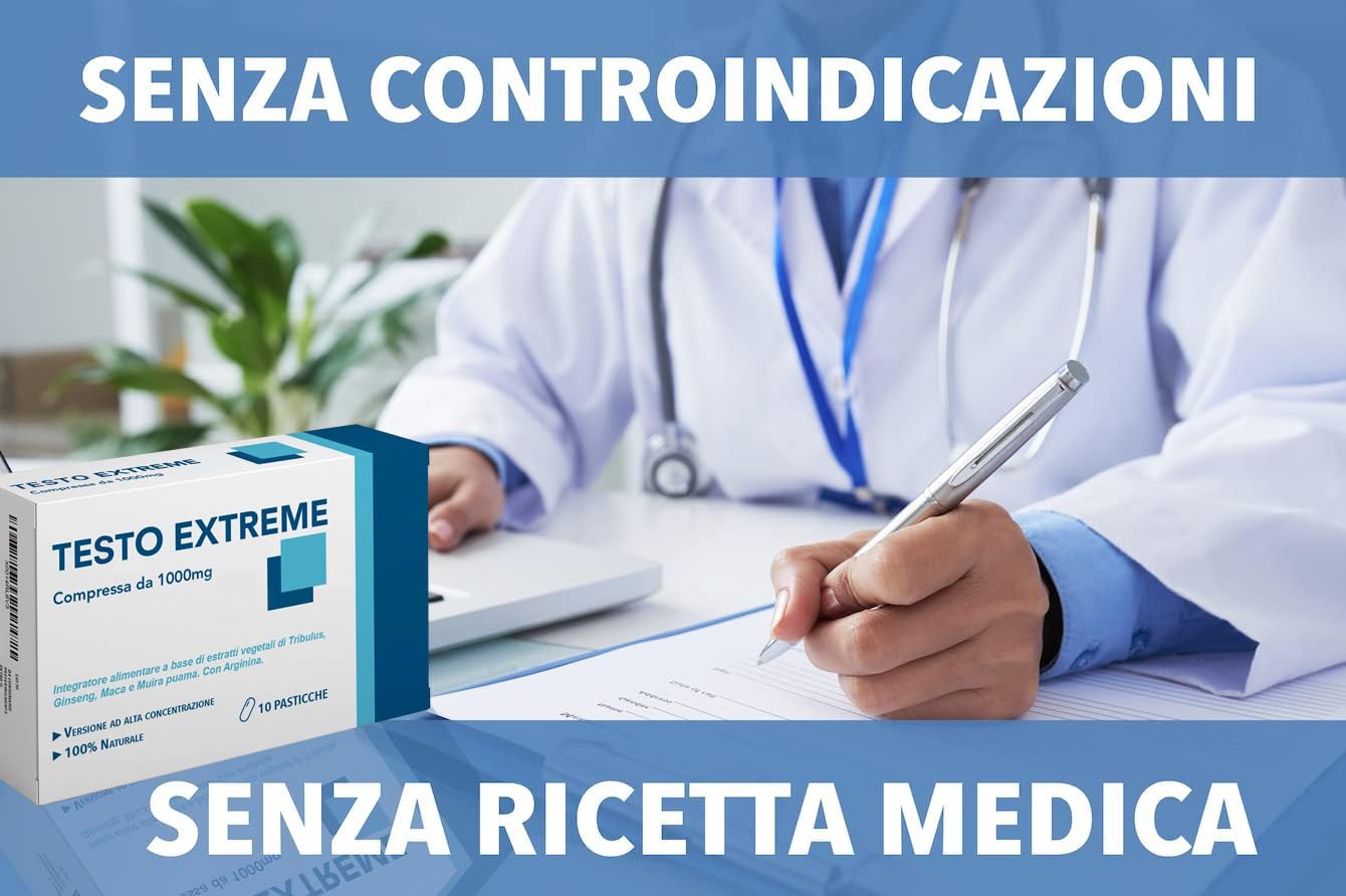 EXTREME 1000 MG | 10 Cpr. Senza Alcuna Controindicazione | Made In Italy | Energizzante Naturale con Tribulus, Maca, Muira Puama, Ginseng e L-Arginina