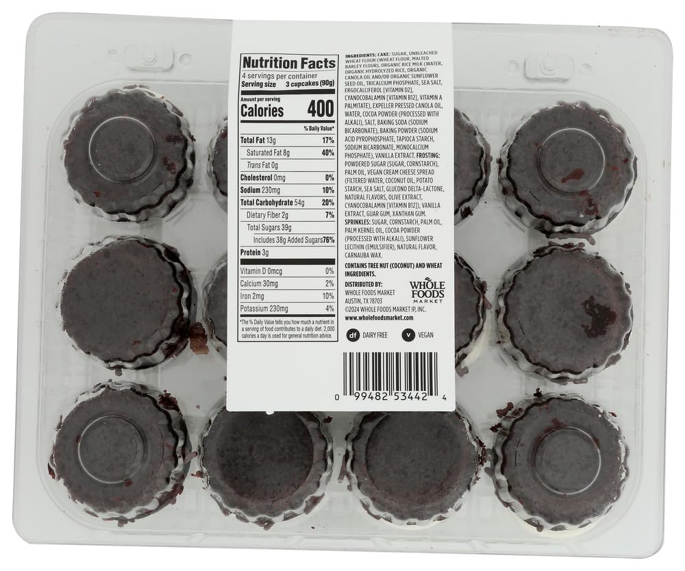 Whole Foods Market Kitchens, Mini Vegan Chocolate Cupcakes 12pk