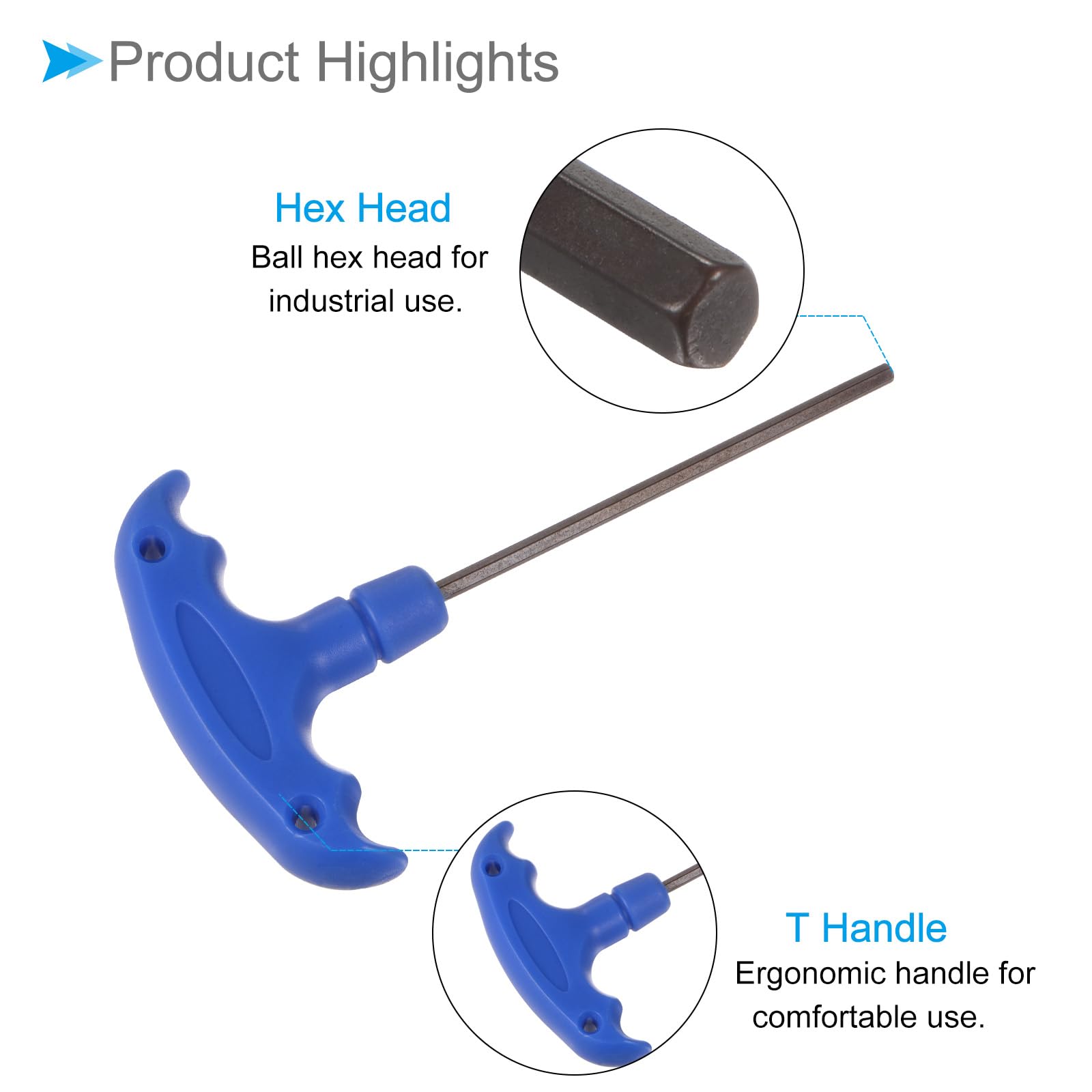 CoCud T-Handle Hex Key, H3 3mm Hex, S2 Steel Metric T-Key Wrench - Image 4