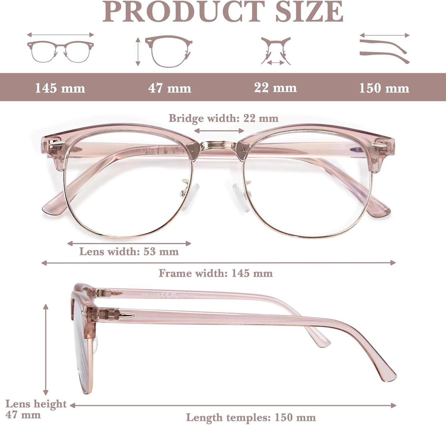 OPTOFENDY Progressive Multifocal Reading Glasses for Women Men Square Blue Light Blocking Classic Half Frame Computer Readers - Image 7