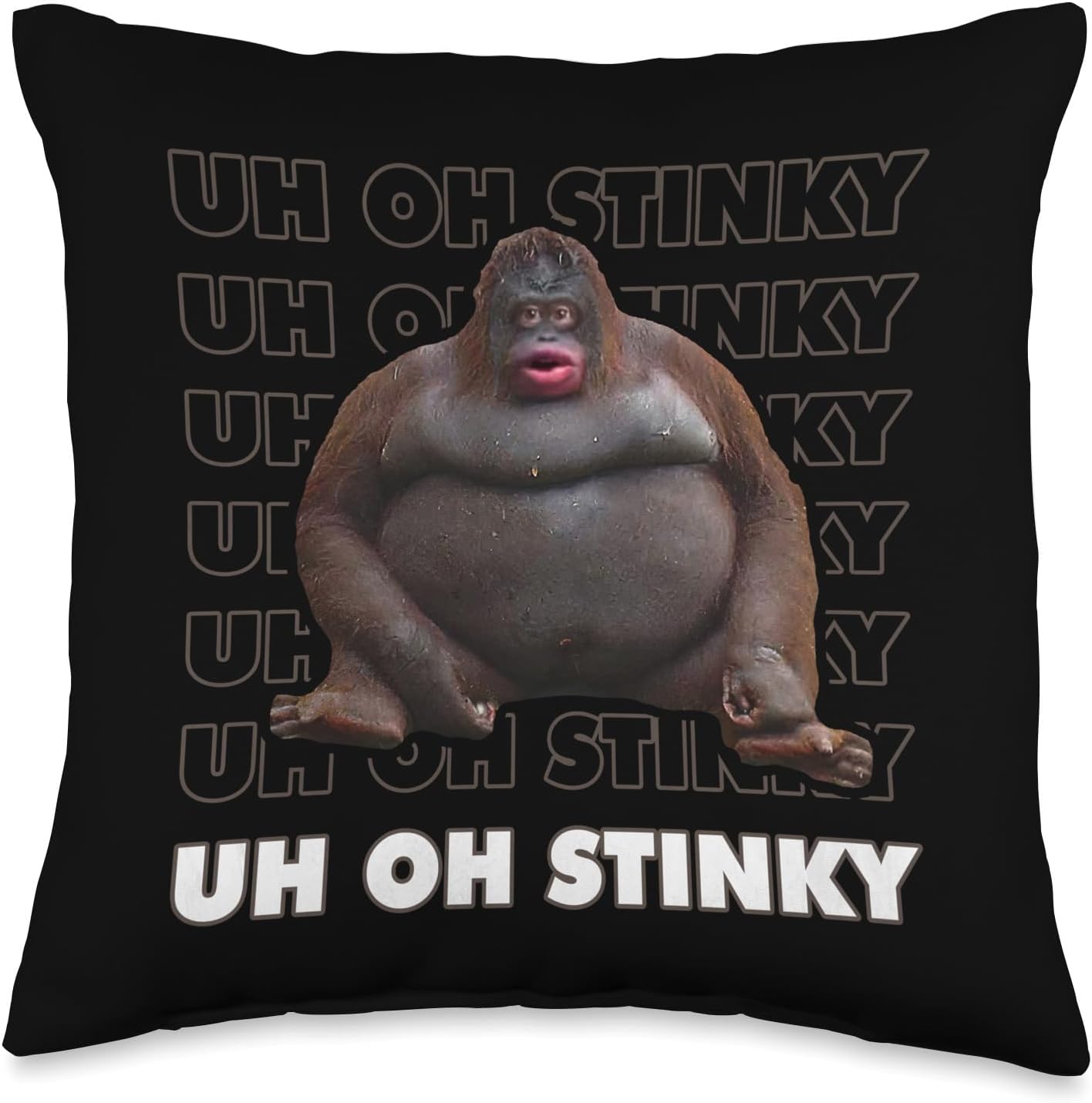 Uh Oh Stinky Poop Meme Funny Monkey Throw Pillow