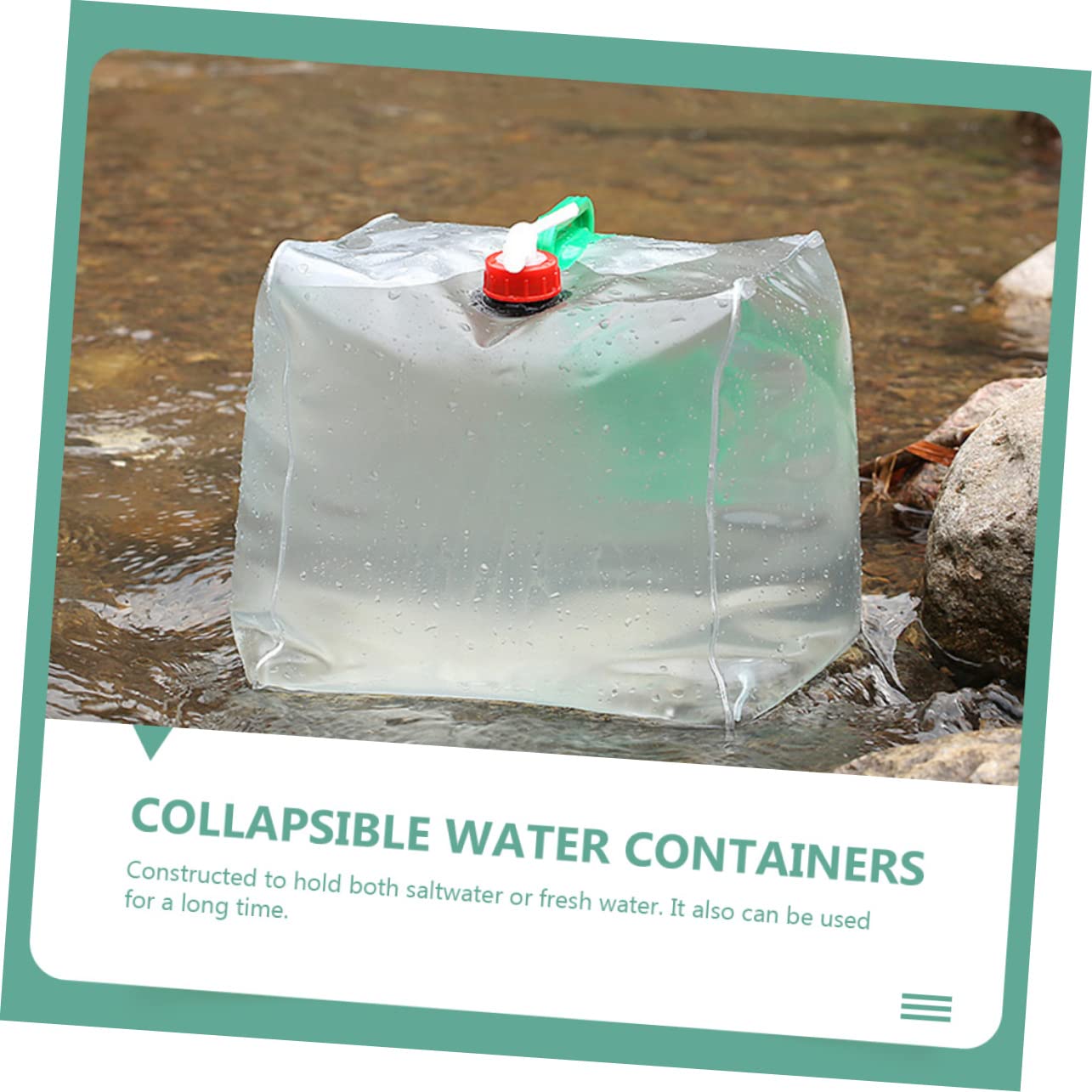 BESTonZON Collapsible Water Bag Portable Water Container Flexible Storage for Camping Hiking Outdoor Activities Easy to Carry for Emergency Water Supply