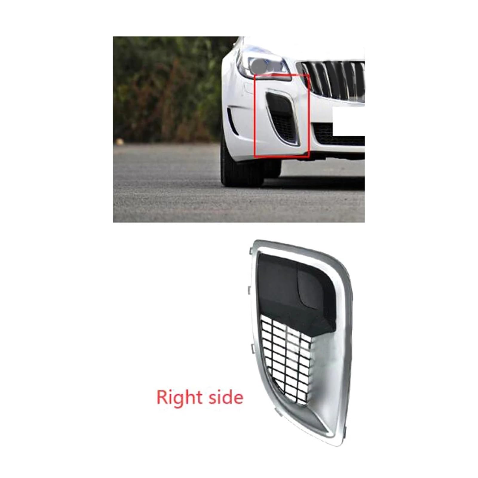 Car Front Bumper Light Grille, Fit For Buick, Regal GS 2012-2017 Right Fog Light Grille Fog Trailer Cover Racing Grills osłona atrapy przedniego zderzaka pojazdu