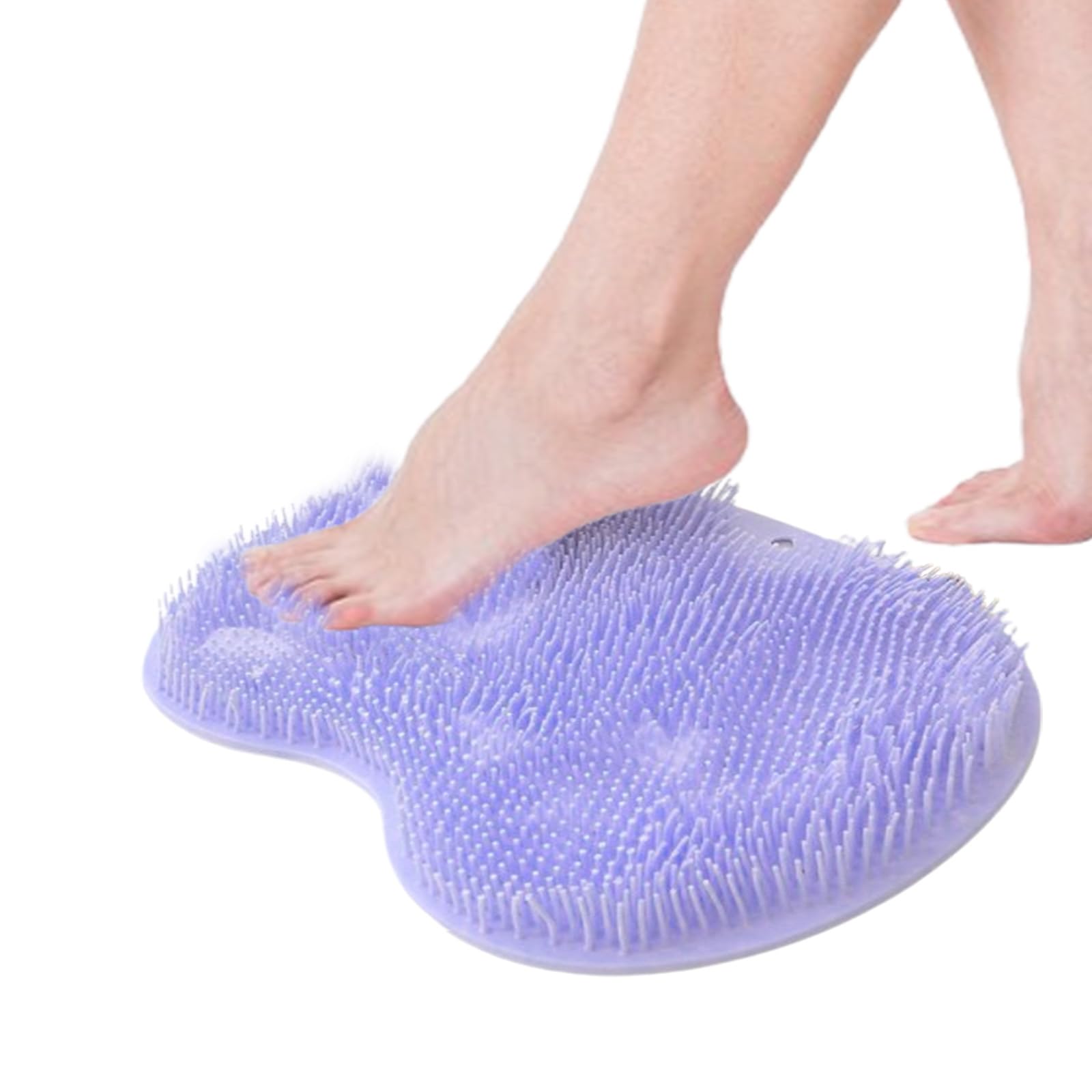 fghuim Silicone Foot & Body Scrubber with Non-Slip Suction Cups, Flat Wall Mounted Back Scrubber for Hand-Free Shower Massage & Exfoliation (Blue)