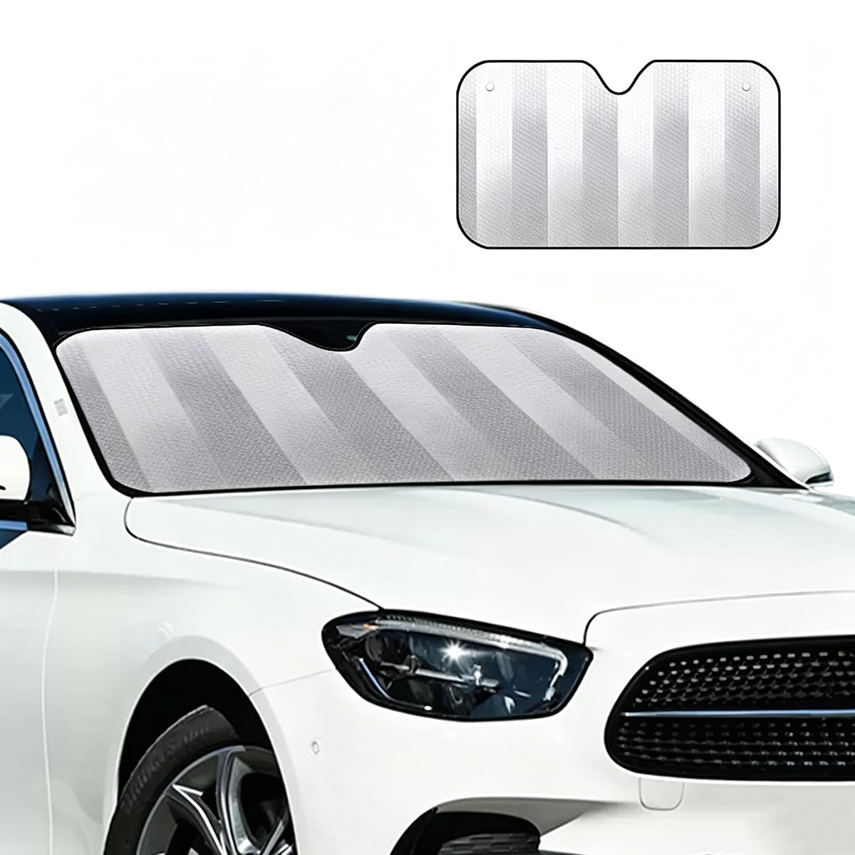 WZKSZMEFG for Fiat Panda(141 169 319) 1980-2026 Car Windscreen Sunshade,Heavy Duty Anti UV Foldable Front Window Sun Visor Shield,Heat Reflective Premium Cooling Protector