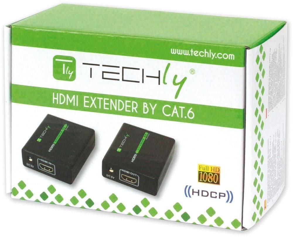 Techly 309739 Extender HDMI™ Full HD 3D su Cavo Cat. 5E/6/6A/7 Fino 60 Metri Nero