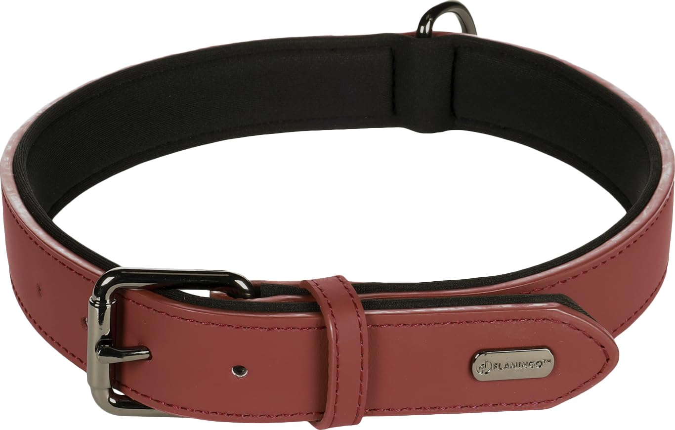 Flamingo Dog Collar With neoprene Binti Red XXL 52-62cm 30mm