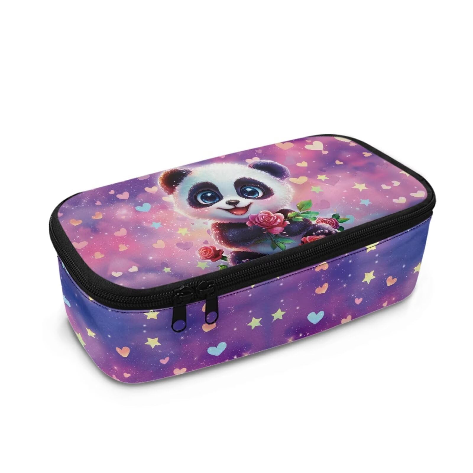 Dngkaoje Kids Pencil Case for School Girls Age 6-8 Animals Panda Print Pen Box Large Capacity Pencil Pouch with Smooth Zipeper Cute Panda Print Stationery School Supplies Desk Organizer — image 1
