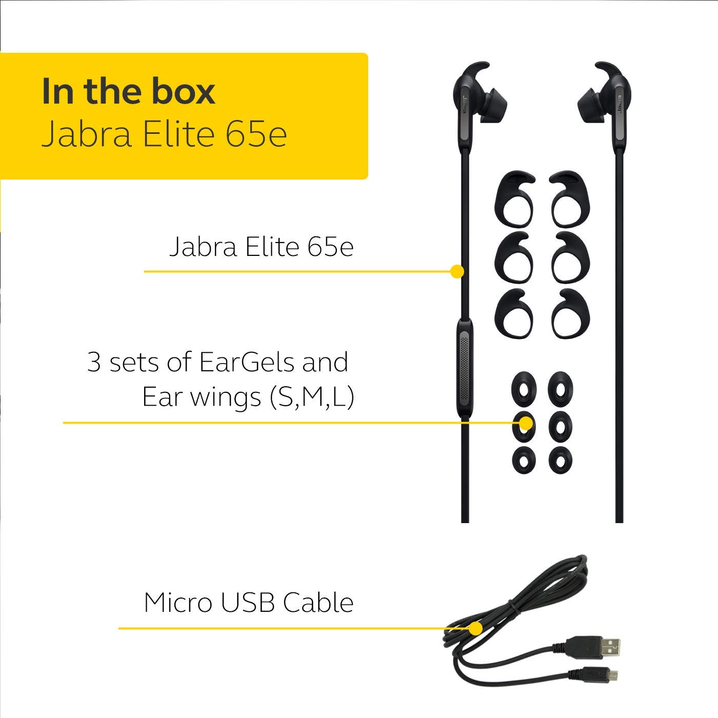 Jabra Elite 65e Anc Active Noise Cancellation Wireless Neckband