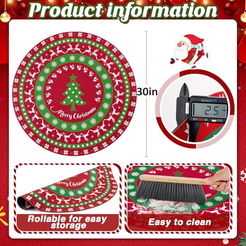 Tapete para árbol de Navidad absorbente protector de suelo grueso 30" 7