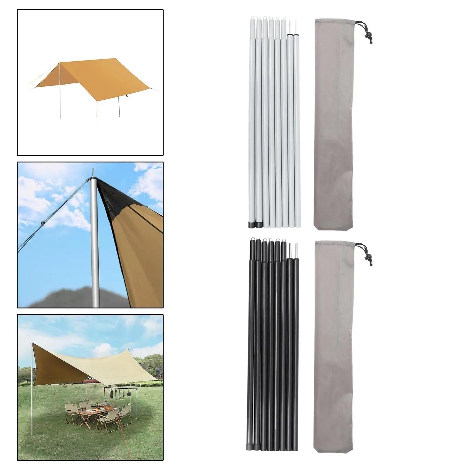 8 stück Zelt Stangen Strand Shelter Abnehmbare Pole for Plane Einstellbar