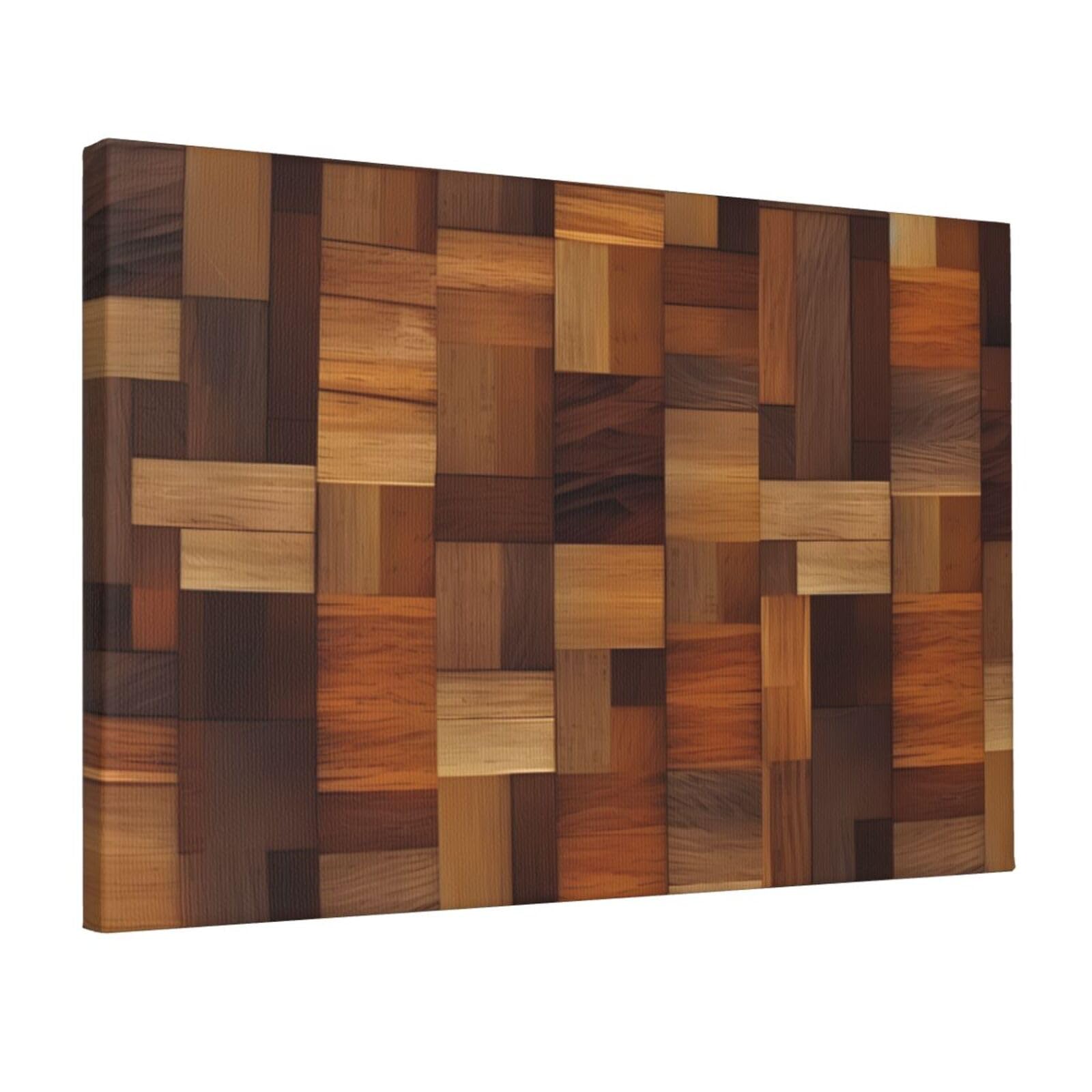 DWVTSLH Wood Poster Paintings Canvas Wall Art Bedroom Prints Home Decor Hanging Picture Modern Home Artworks Aesthetic for Living Room Office Wall Decor 12x18in Unframed