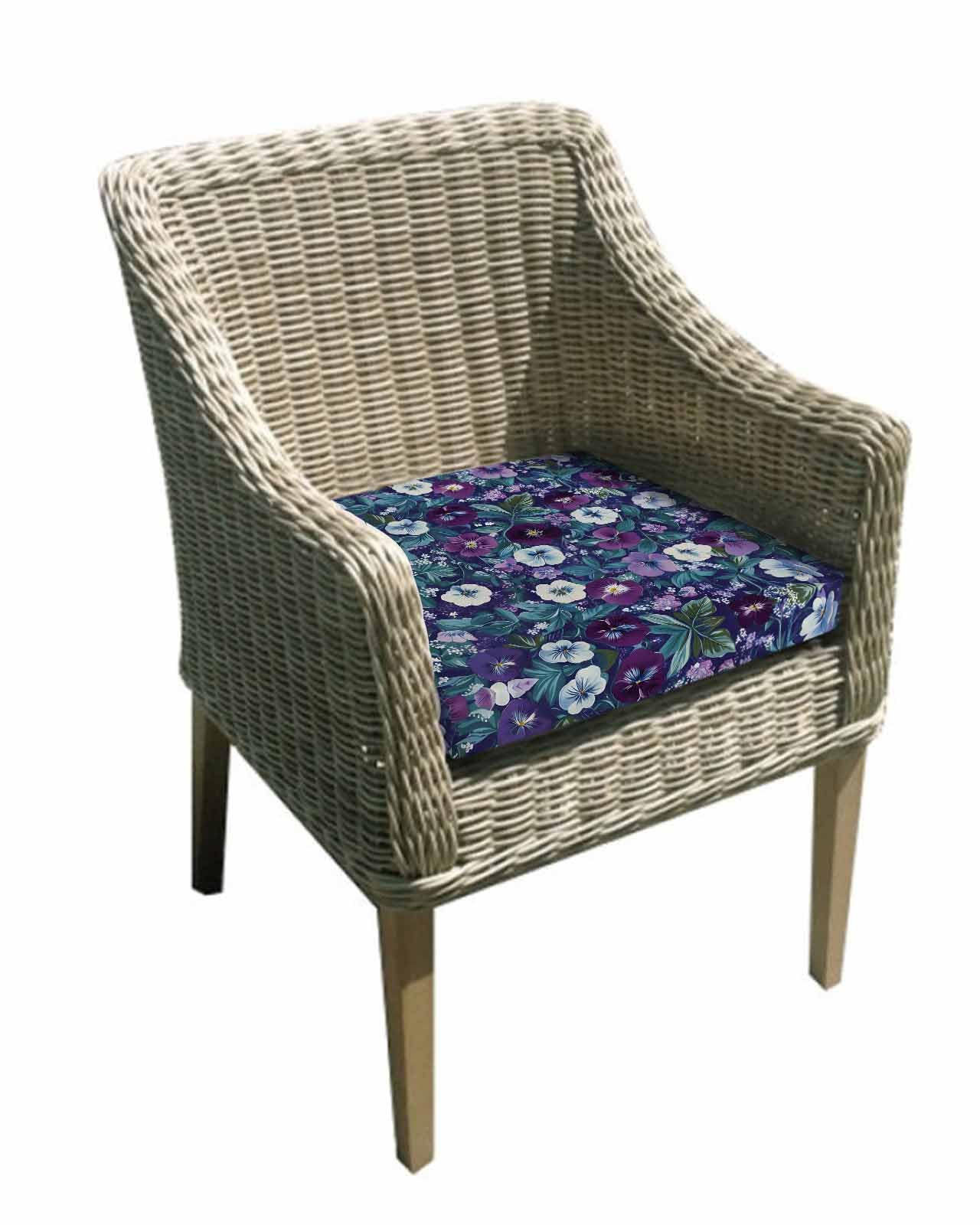 2 Pack Purple White Floral Waterproof Cushion Covers with Ties, Outdoor Patio Chaise Lounge Chair Seat Cushion Slip Covers Replacement(Only Cover) Spring Summer Pastoral Botanical 22