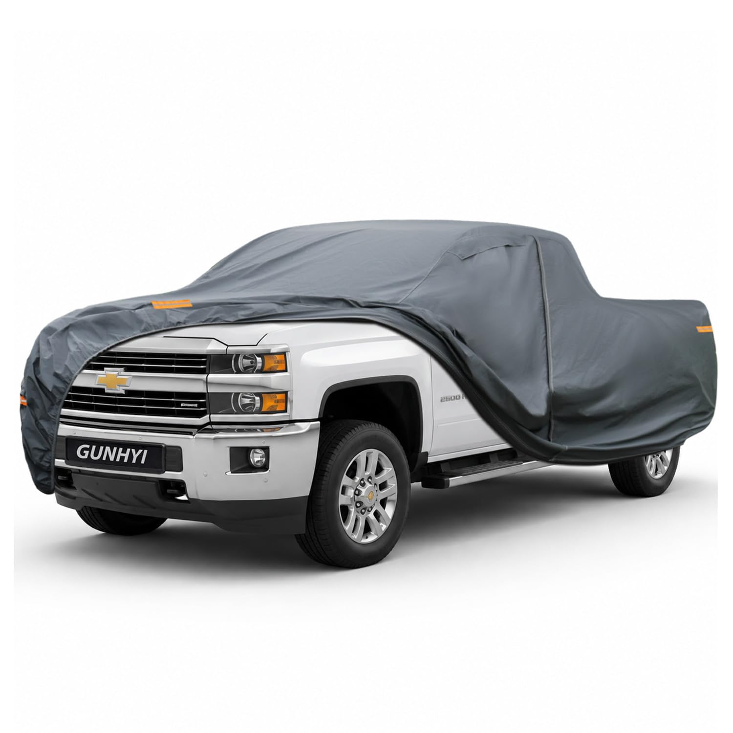 GUNHYI Premium Truck Cover Custom Fit Chevrolet Silverado 2500HD/3500HD Extended/Double Cab Short Bed, 16 Layers Heavy Duty Truck Cover Waterproof All Weather with Zipper Door Snow Dust Uv Protection