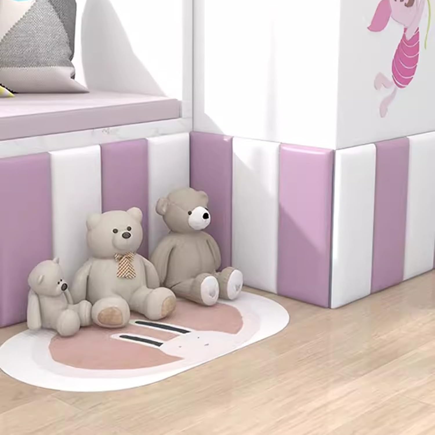 Waterproof Upholstered Headboard, 3D Anti-Collision Wall Padding, Peel and Stick Padded Wall Panels for Full, Queen & King Beds - Easy Installation, Home Decor Solution