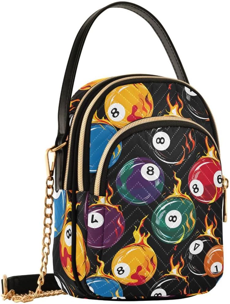 ALAZA Billiard Ball Black Crossbody Bag Small Shoulder Handbags Leather Purse for Women