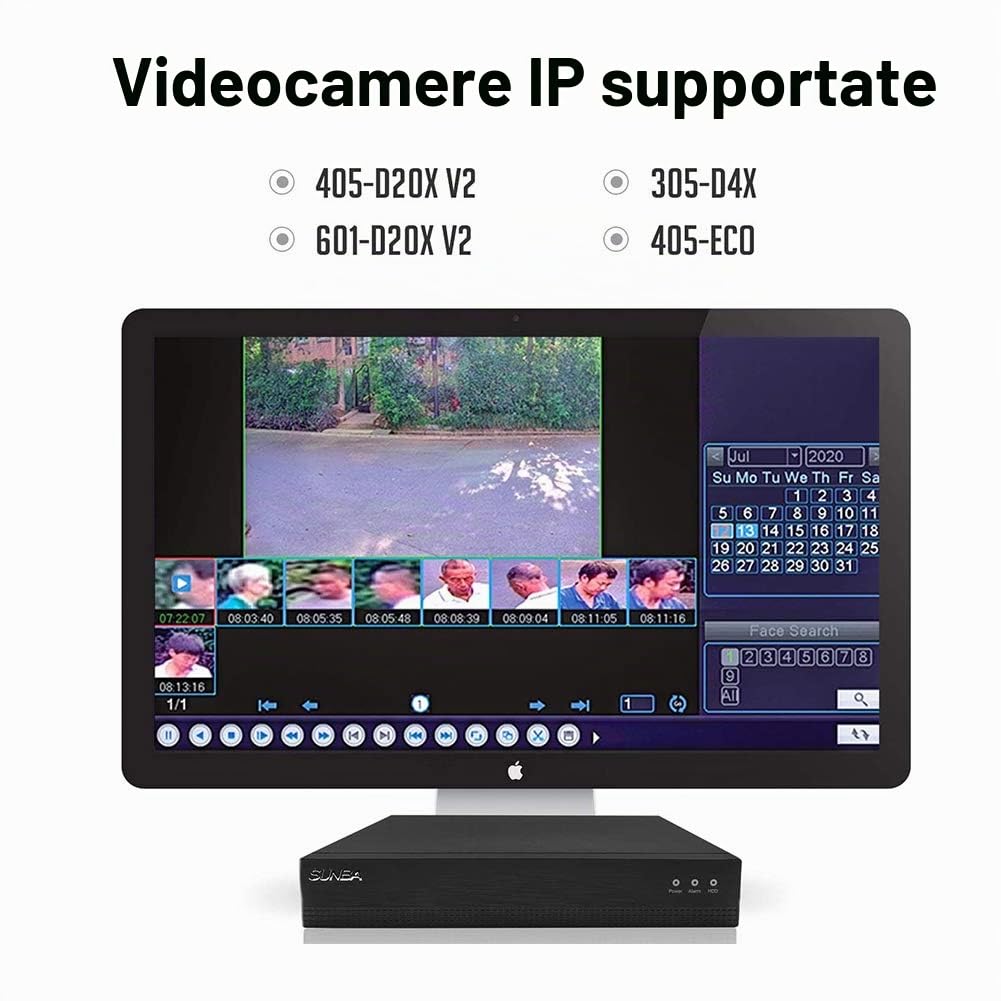 SUNBA Videoregistratore digitale per telecamera di rete IP 5MP H.265/H.264 con riconoscimento facciale a 10 canali per telecamere IP serie Lite (NVR-F8010SE) - Nessun disco rigido