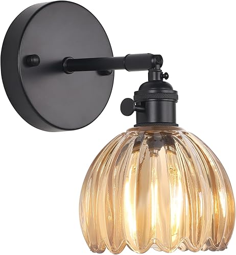 Miniatura 49 de Candelabro de Pared Vintage Operado por Batería con Linda Lámpara de Vidrio Transparente de Tulipán, Luz de Pared Recargable Inalámbrica Alimentada