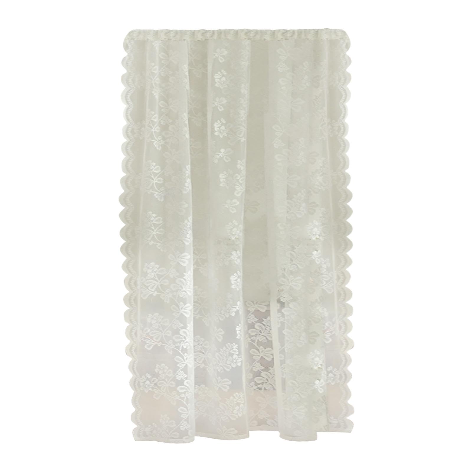 Lace Floral Curtain Farmhosue Breathable Voile Window Drape for Balcony Yard 150x250cm-image-13