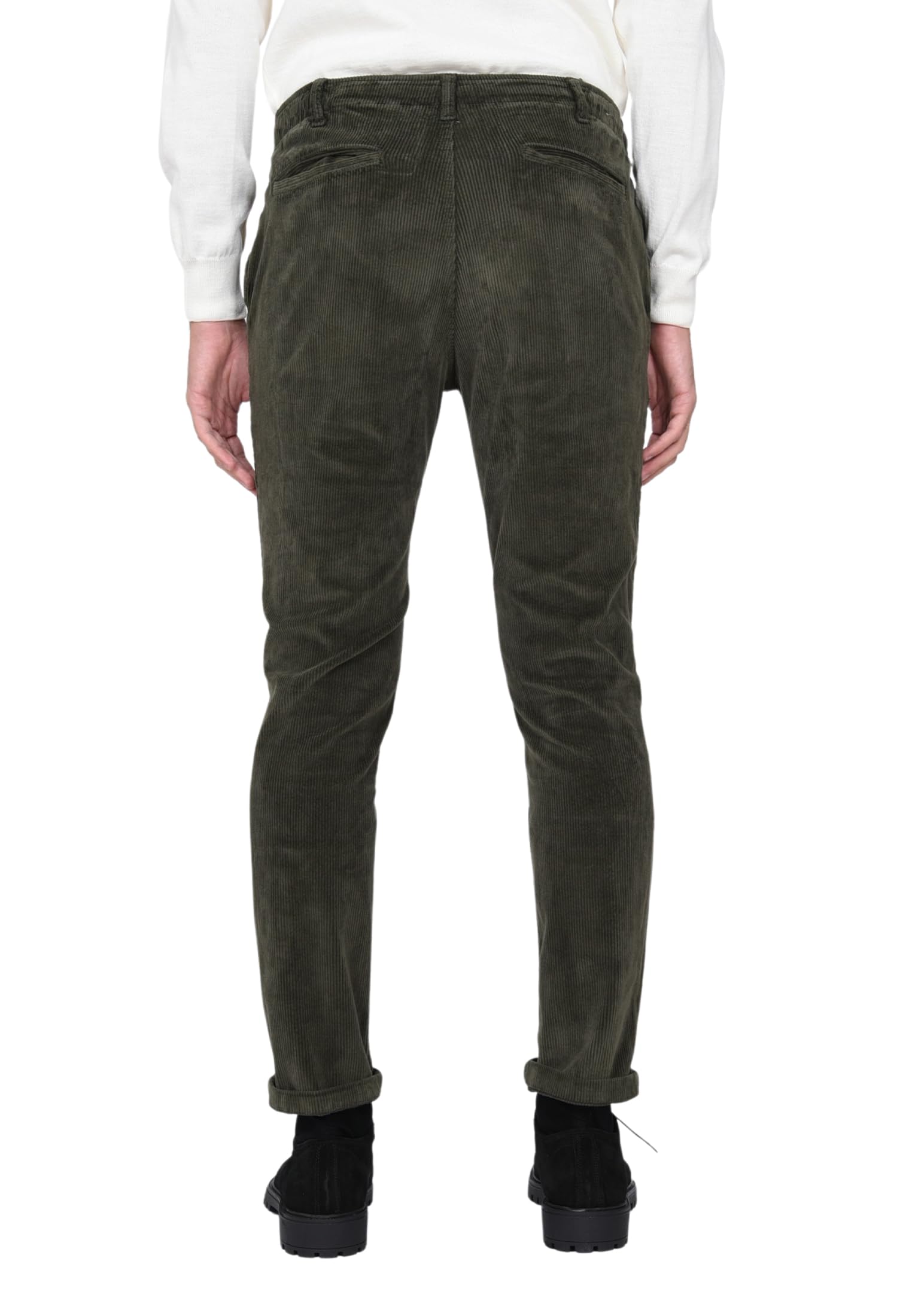 Ciabalù Pantaloni Uomo in Velluto Invernali Pantalaccio Caldo con Elastico in Vita e Laccio Elegante