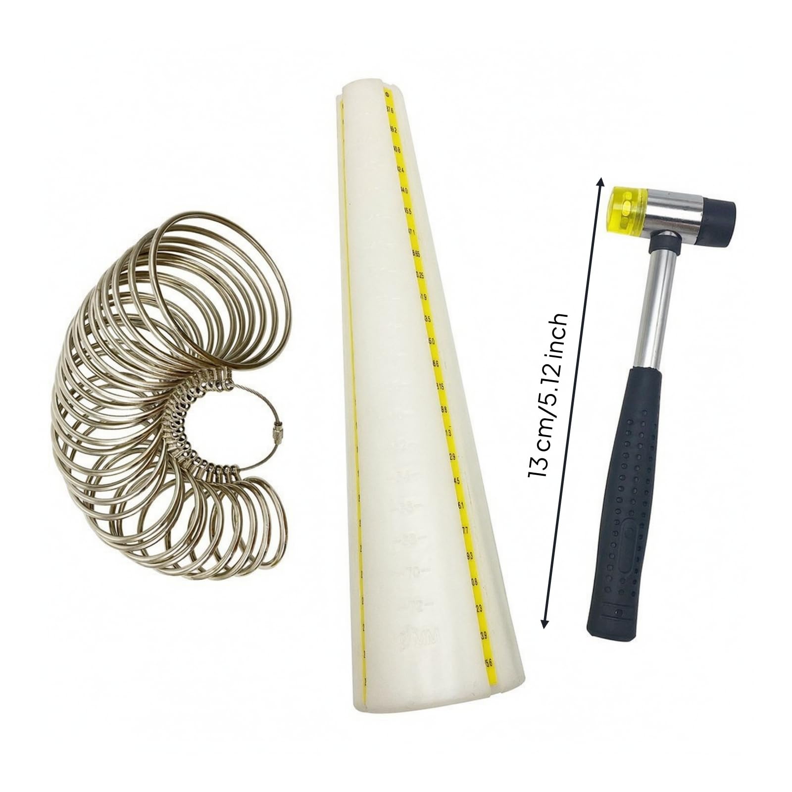3 Piezas Kit Medición Pulseras con Calibre Anillos Compacto Juego Herramientas Joyería Portátil para Joyeros