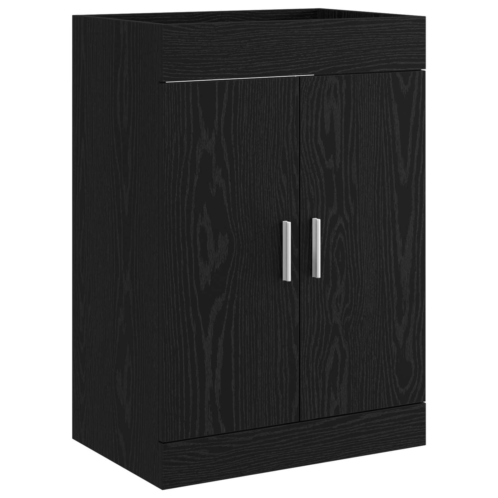 Set di mobili da bagno in rovere nero, 61 x 40 x 84,5 cm, con lavandino e rubinetto, design moderno, durevole, funzionale, per ristrutturazione del bagno