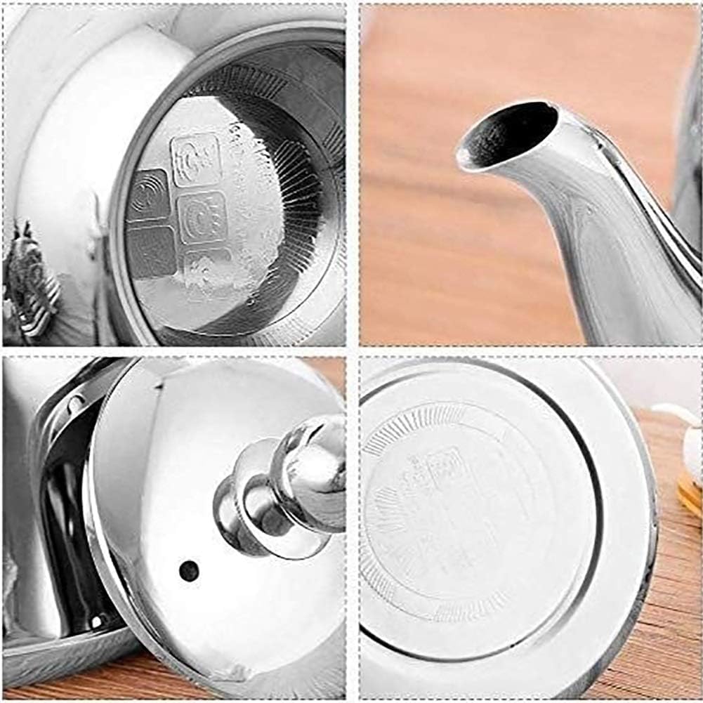 Tea Kettle Stainless Steel Whistling Kettle Stove Camping Kettle with Insulation Handle Safe Induction Gas Hob Teapot for Stove Induction Stove Copper Stove Top Whistling Tea Kettle (A 1.5L)