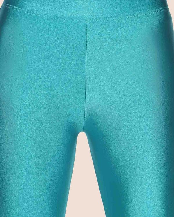 Image of Women's Nylon Shimmer Leggings | Ankle Length | Slim Fit | Stretchable Spandex Leggings | Shiny Finish | Casual Wear & Special Occasion