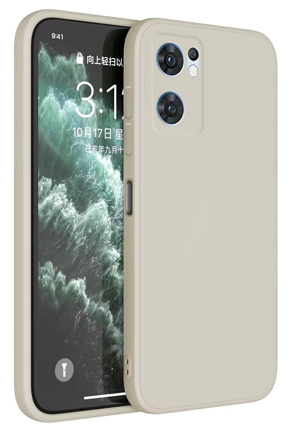 GOKEN Cover Per Oppo Find X5 Lite - Custodia In TPU Con Bordi Dorati Galvanici, Morbida E Antiurto - Colore Bianco
