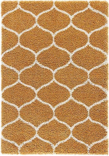 Image of Shaggy Carpet for Living Room 10X14 FEET Fluffy Plush Area Rug, Thick Fur Floor Carpet Modern Cozy Rug for Home Decor, Kids Room Bedside Hall, Durable Comfortable Shaggy Rug (Gold)