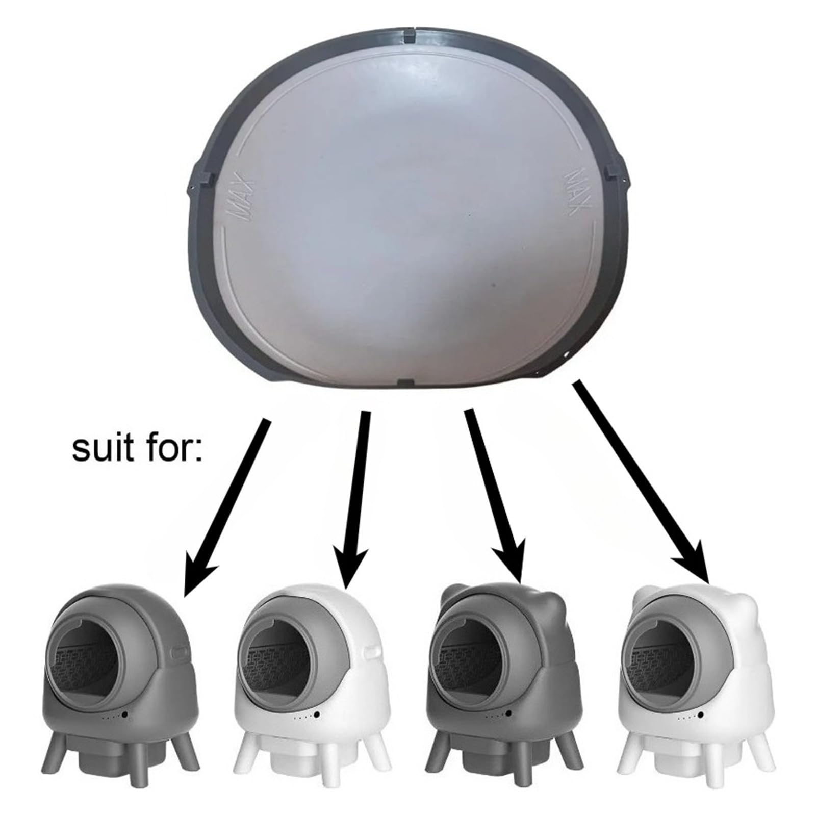 Compatible For Alfombrilla Silicona Caja Gatos Smart Toilet | Alfombrilla silicona, ajuste estable, repuesto gris, fácil limpieza