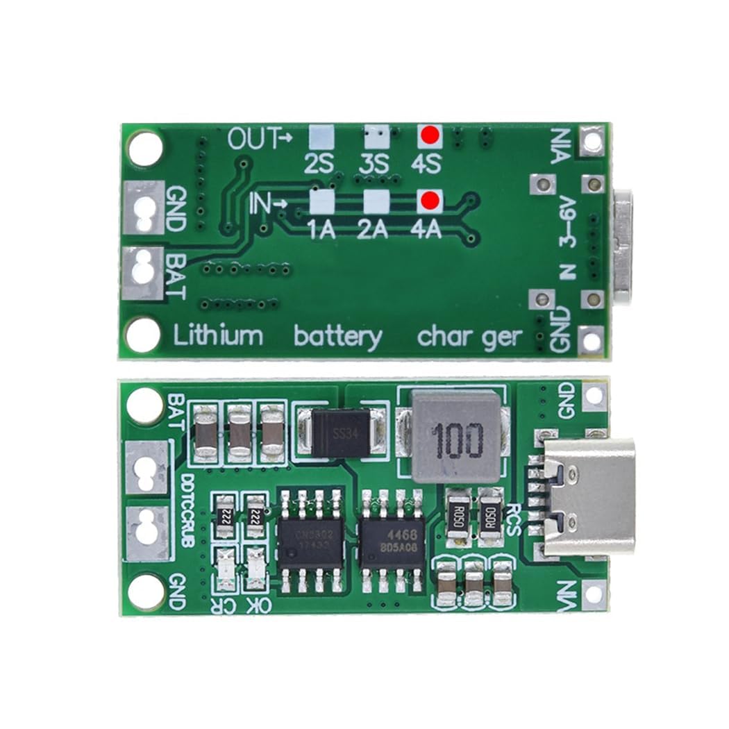 Multi-Cell 2S 3S 4S USB-C to 8.4V 12.6V 16.8V (4S 4A) Step-Up Boost LiPo Polymer Li-Ion Charger Board 7.4V 11.1V 14.8V 18650 Lithium Battery Boost Module Type-C (2S BMS 4A)-image-9
