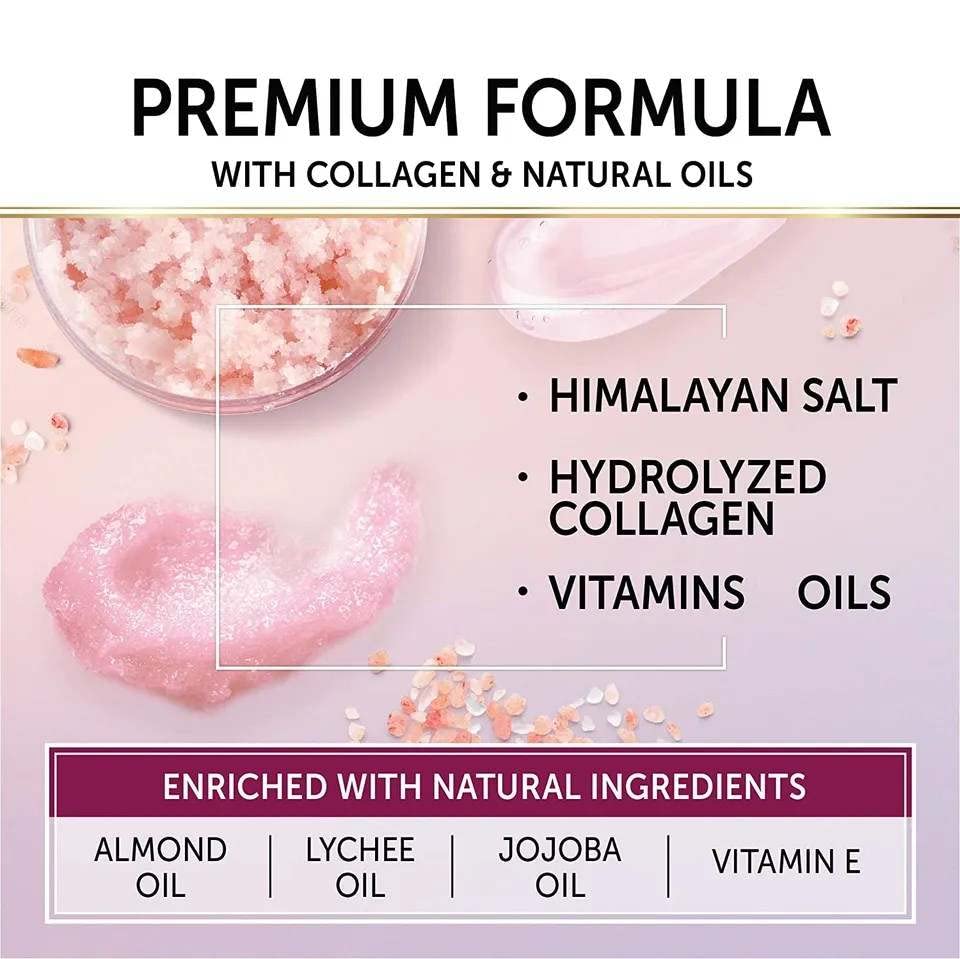 Miniatura 3 de Exfoliante de sal del Himalaya de 12 onzas para exfoliar el cuerpo con exfoliante corporal rosa orgánico sal rosa Himalaya