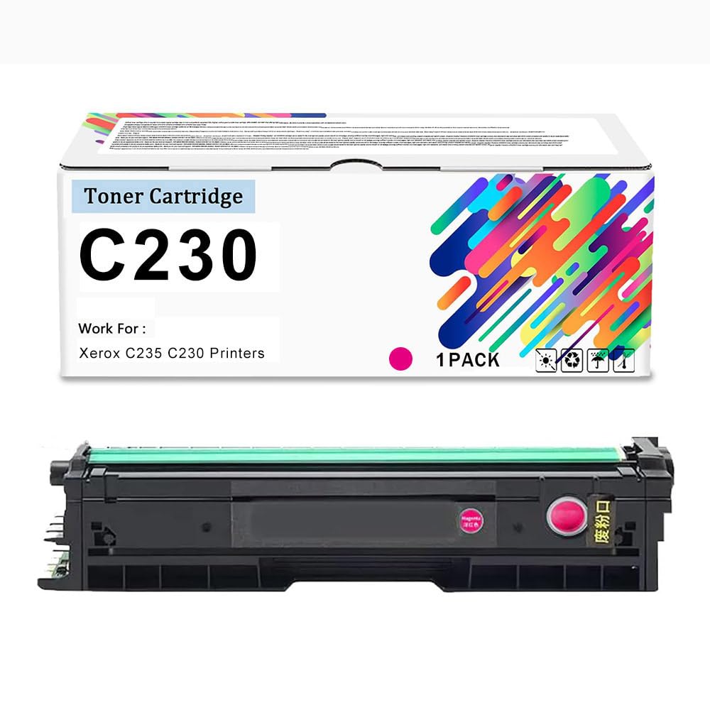 C230 C235 Cartucho De Tóner De Repuesto para Impresora Xerox C230/C235 Negro Cian Magenta Amarillo Tinta De Alta Capacidad para Tóner 006R04391 006R04392 006R04393 006R04394,Magenta-1 Pack