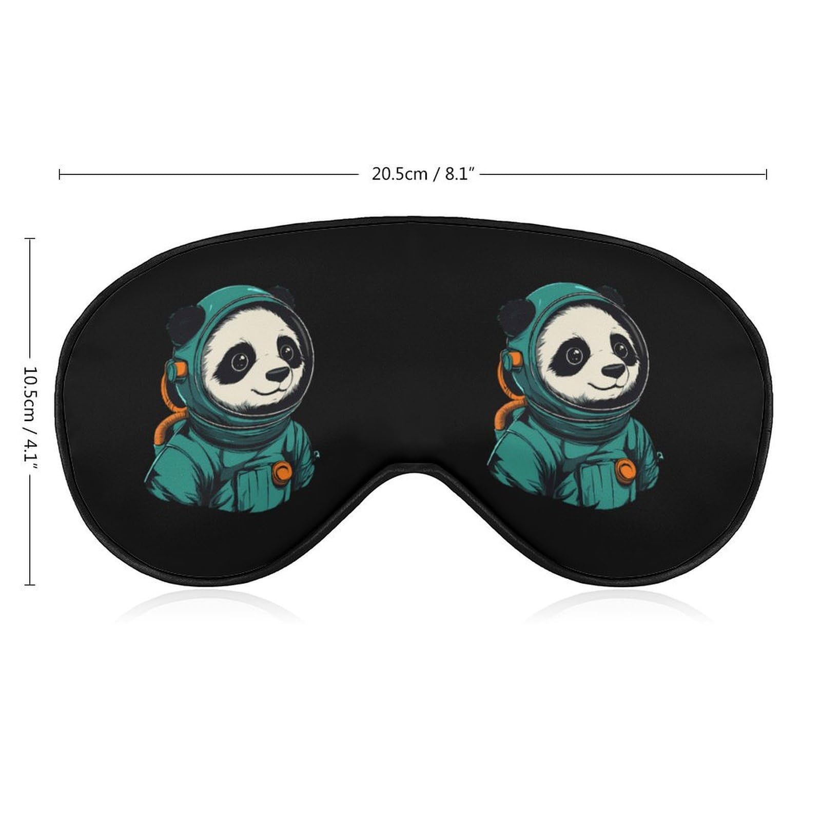 Cute Panda Astronaut Sleep Mask Eye Shade Cover Adjustable Strap for Travel Lunch Break Women Men