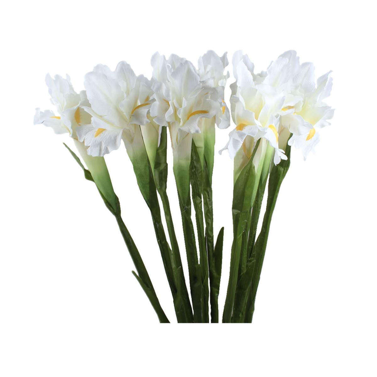 Iris artificiales de seda Allinlove flores blancas decorativas para jarrones de mesa