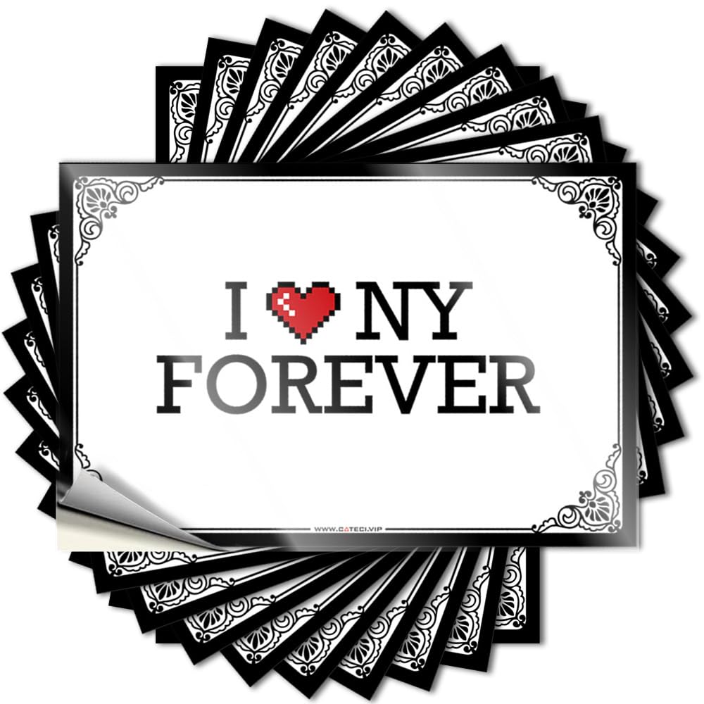 Lettering Sticker Mens Office Decor Custom Stickers, Cover Waterproof I Love Ny Forever for Hydro Flask | Tiny Vinyl Decals for Fall Holiday Gift(12X18CM)