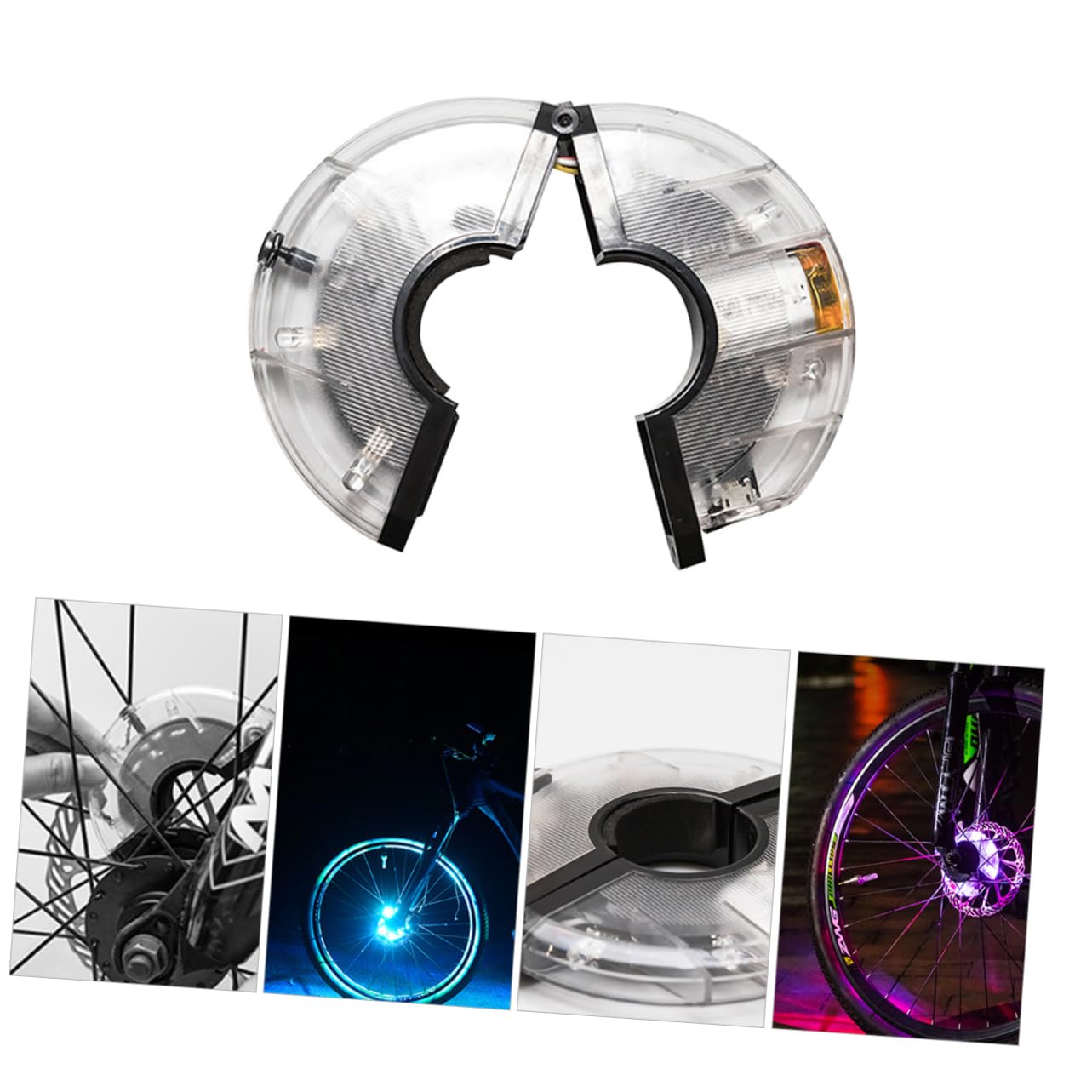 SUPVOX LED Bici Impermeabile Spia Luce ciclistica Ruota di Bicicletta luci per Bici per Ruote Auto Luce per Bici Spia Luminosa Spia della Bici plastica Silver