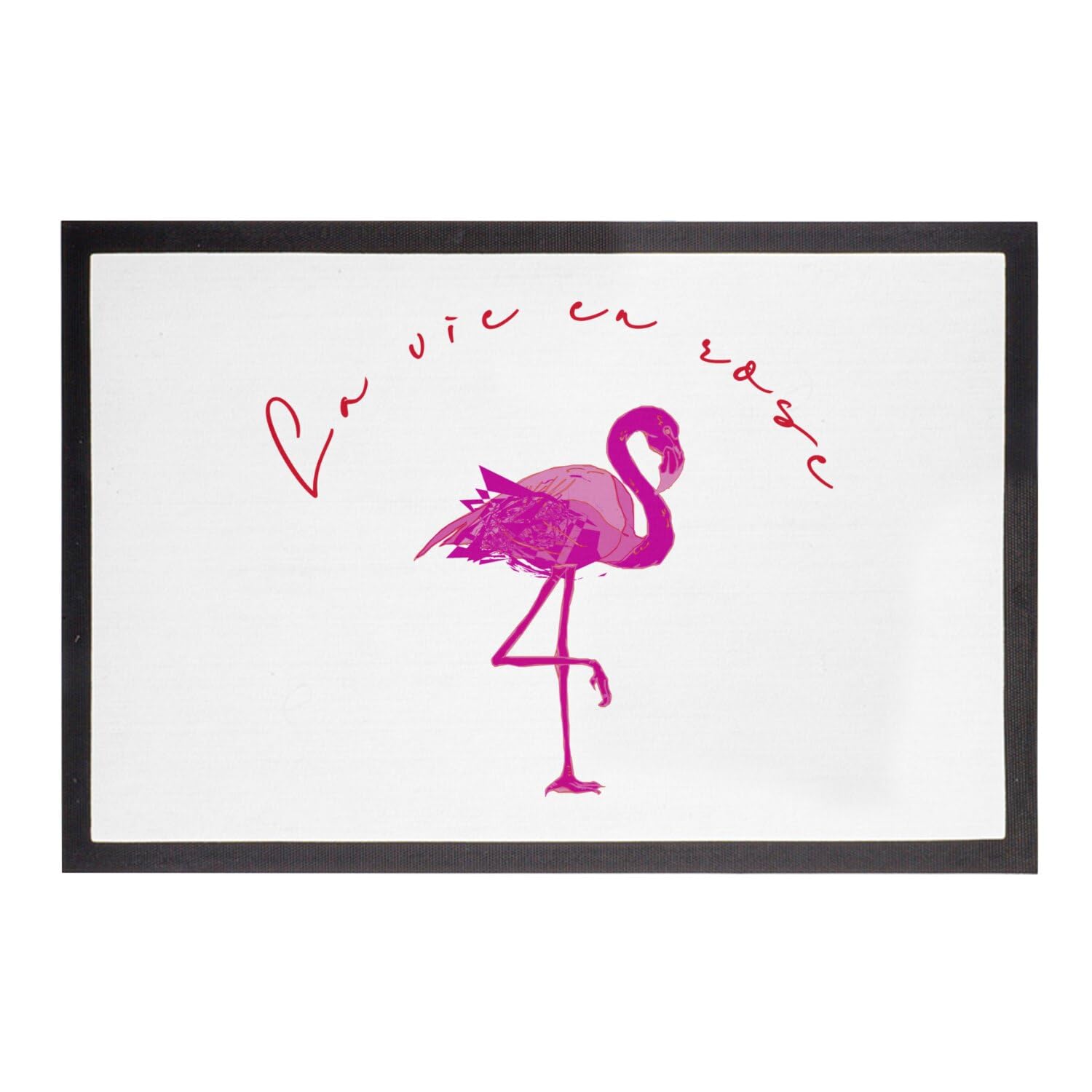 Paillasson flamant rose la vie en rose rouge grand tapis d'entrée