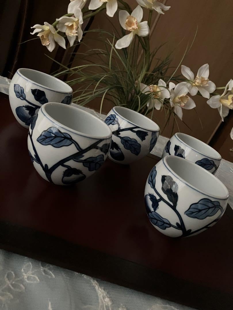 源右衛門染付茄子絵向付中鉢4客