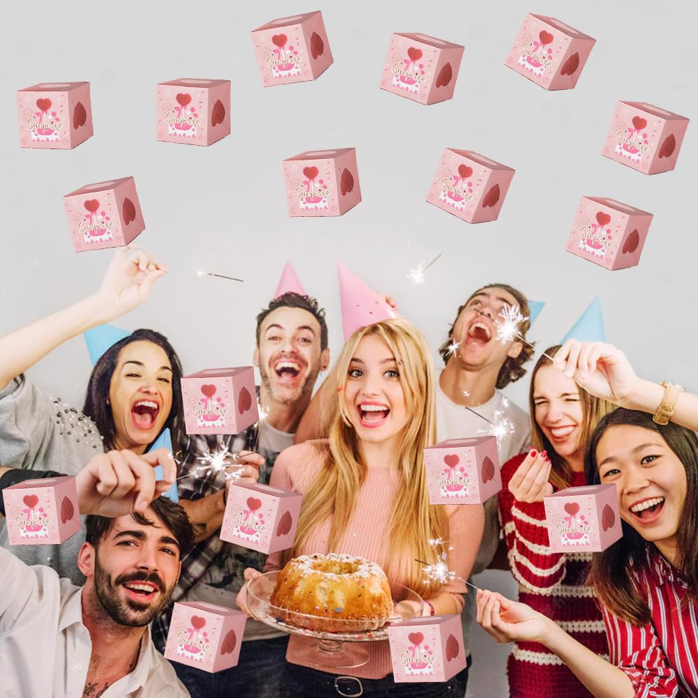 Scatola Regalo A Sorpresa per San valentinos Scatola Regalo Esplosiva Fai da Te con Sacchetto Amore Cuore Rosso Rosa Biglietti Creativi e Rom Ci per Anniversario Matrimonio Ringraziamen