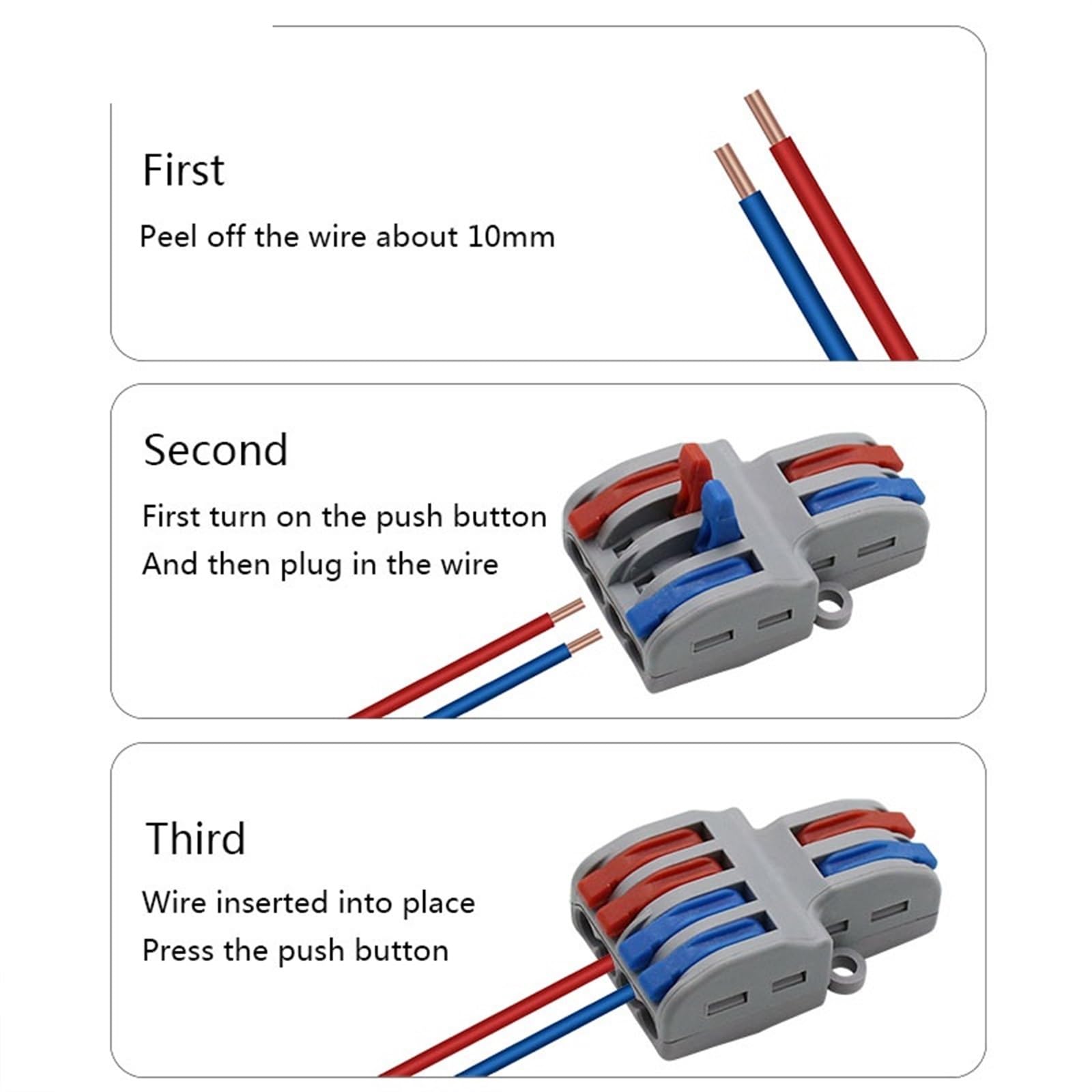 SPL-42/62 2 en 4/6 Salida Mini Conector de Cable rápido Conector de Cable de cableado Universal lámpara LED de Bloque de terminales de Conductor Push-in(SPL-42,50 PCS)
