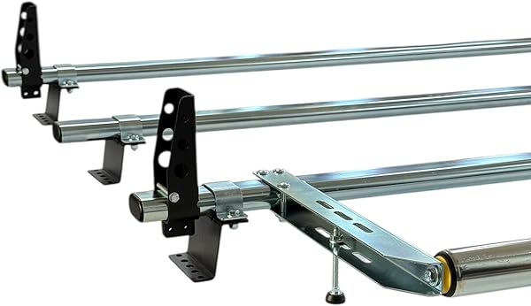 Shield Autocare Roof Bars Compatible with Ford Transit Custom (2013-2023) Steel Roof Rack & Tie Hole Loadstops for L1 (SWB) & L2 (LWB) with Low Rooftop (3 Bars & Roller) - 4