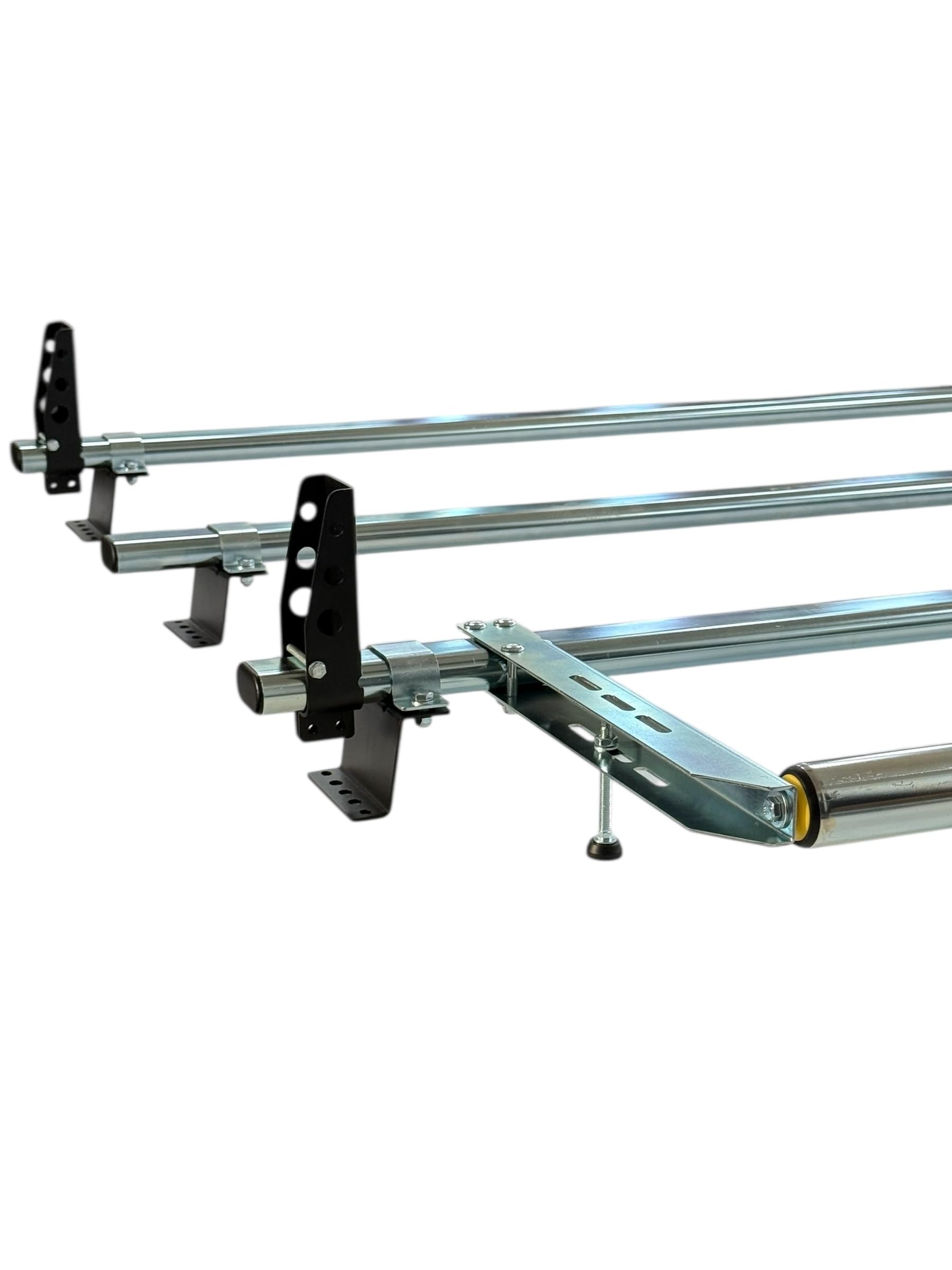 Shield Autocare Roof Bars Compatible with Ford Transit Custom (2013-2023) Steel Roof Rack & Tie Hole Loadstops for L1 (SWB) & L2 (LWB) with Low Rooftop (3 Bars & Roller) - 5