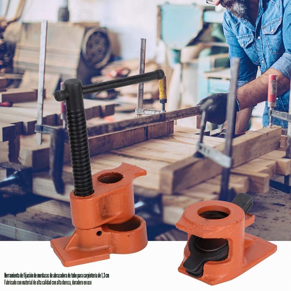 Abrazadera Tubo Carpintería, Abrazaderas para Carpinteros de 1/2", Abrazaderas de Tubo para Madera, Herramientas de Trabajo de Madera, Gabinete, Fijación de Tubería (2 uds)