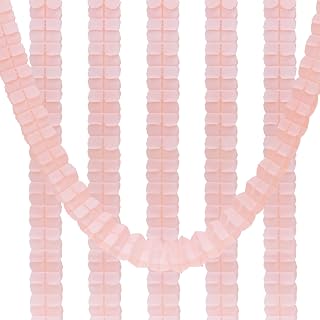 PATIKIL 9.8ft Four-Leaf Garland, 6 Pack Tissue Paper Hanging Flower Garland Reusable Streamers for Party Wedding Backdrop Decorations, Coral