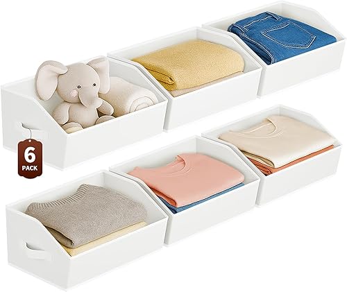 Miniatura 13 de Organizadores grandes de armario y contenedores de almacenamiento - 8 paquetes de cestas de almacenamiento trapezoidales para estantes, cestas de