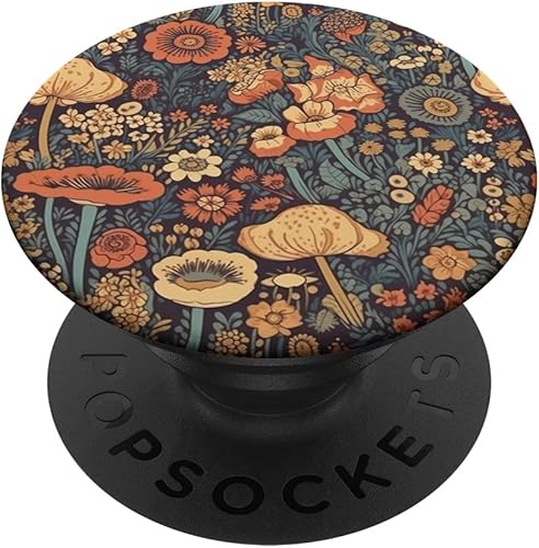 PopSockets retro vintage con diseño de flores, hippie, estético, cottagecore, hongos, intercambiables, PopGrip