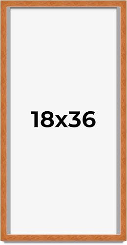 Miniatura 266 de Marco marrón de 18 x 24 pulgadas, marco de madera maciza de nuez de miel, ancho de moldeo de 0.875 pulgadas, profundidad de rabo de 0.875 pulgadas