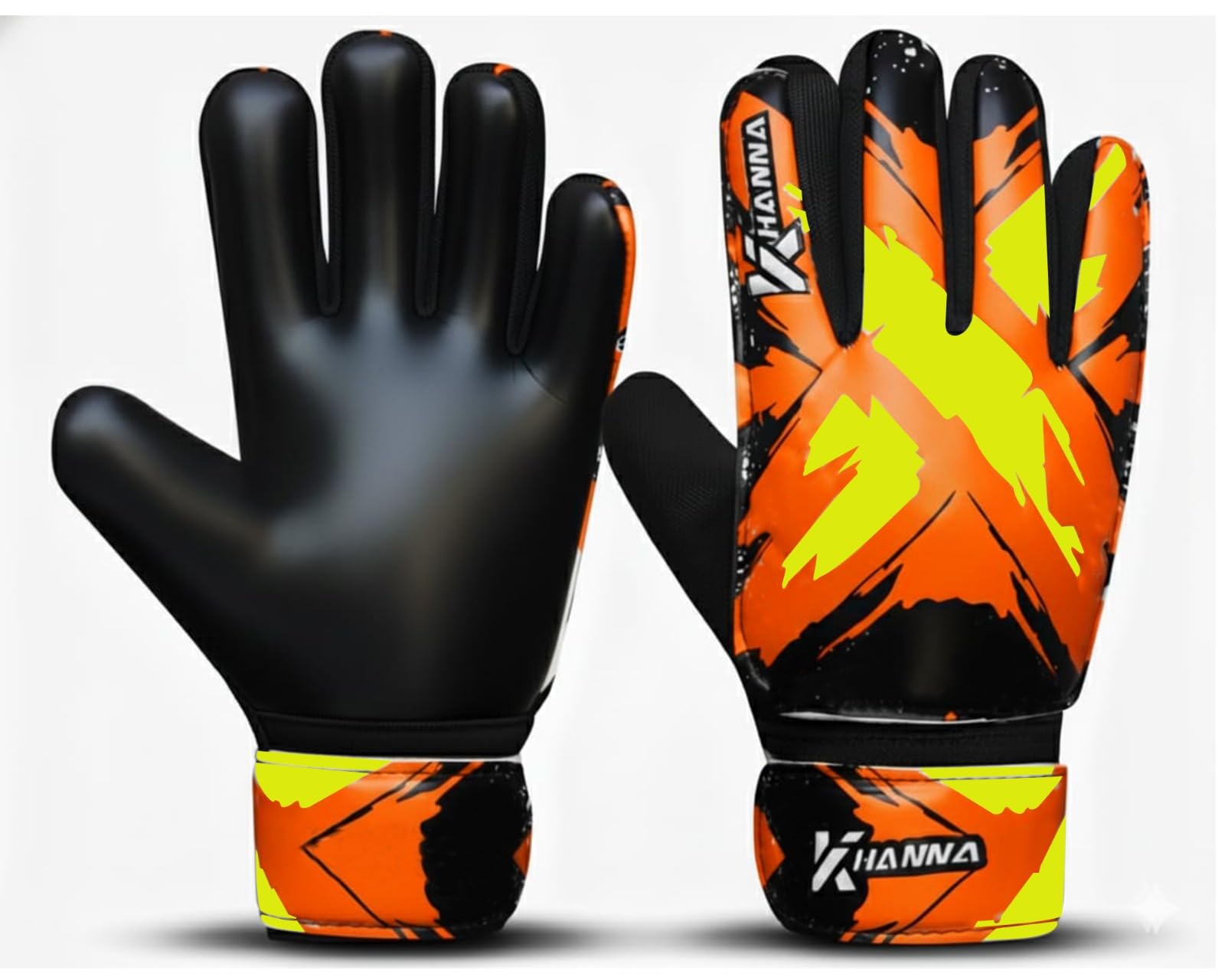 khanna Football Goalkeeper Gloves for Boys, Kids & Youth - Soccer Goalie Training Gloves with 4mm Latex Super Grip Palm, Breathable Mesh, Finger Protection & Double Wrist Support